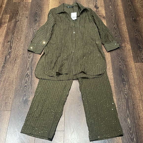 Zara Sequin Tunic Shirt & Pants Set - Picture 8 of 9